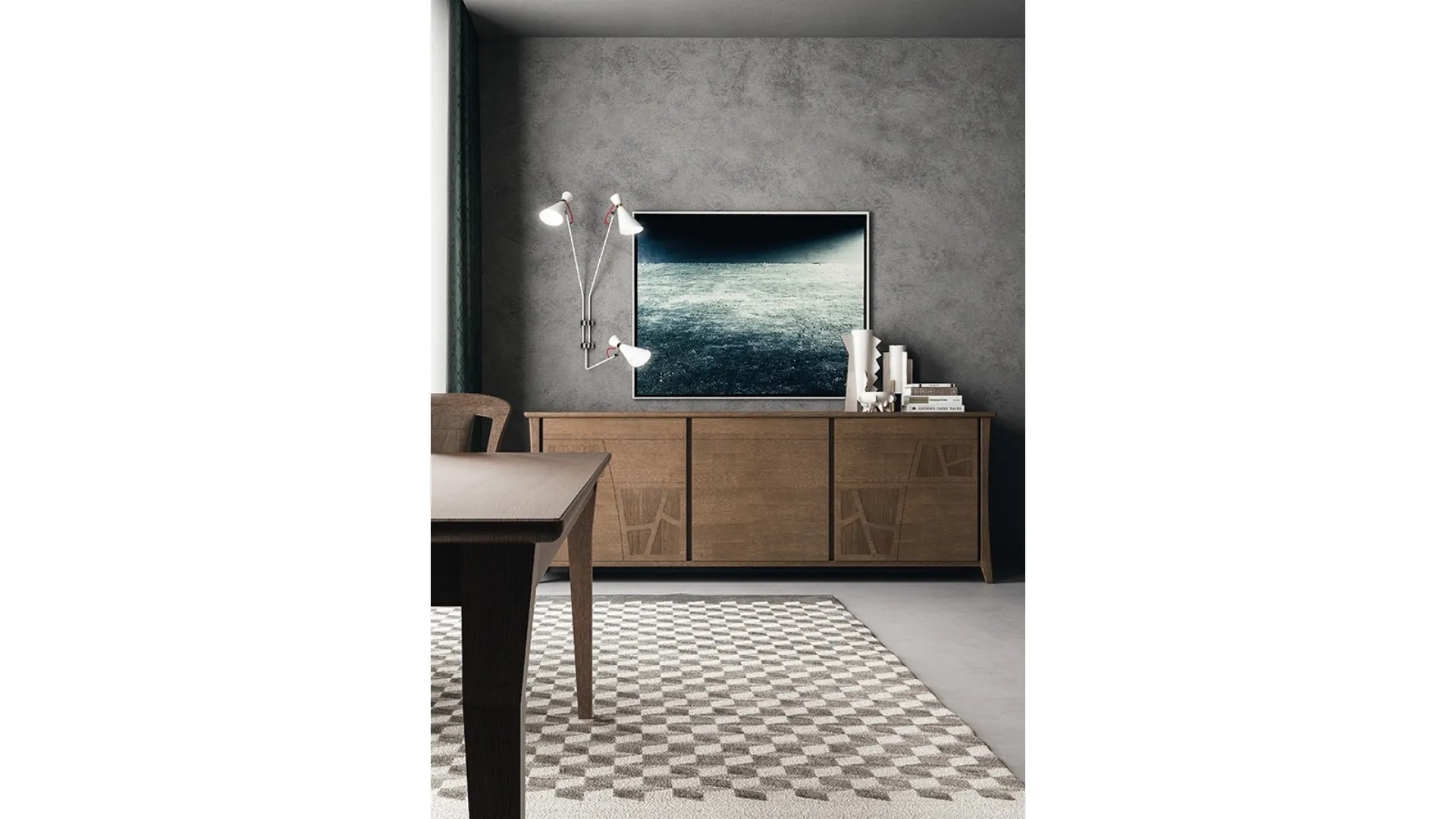 Motivi Credenza contenitore CR3MOLC in legno finitura Castoro Fumé di Ferretti e Ferretti