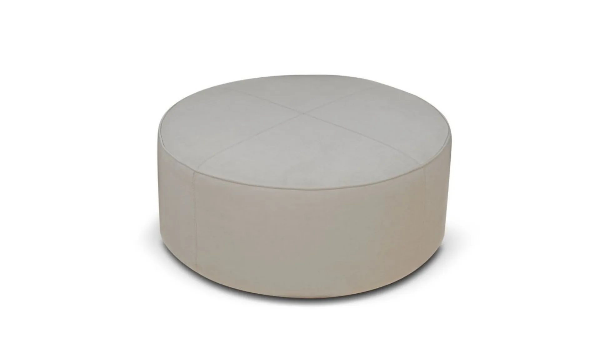 Pouf tondo rivestito in pelle di Sofangel