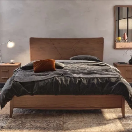 Letto in legno con testiera Trend Style TR2420 di Imba Srl