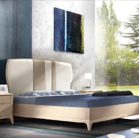 Letto in legno con testiera imbottita Trend Style TR2452 di Imba Srl