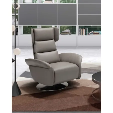 Poltrona relax con testiera regolabile Amsterdam Swivel di Spaziorelax