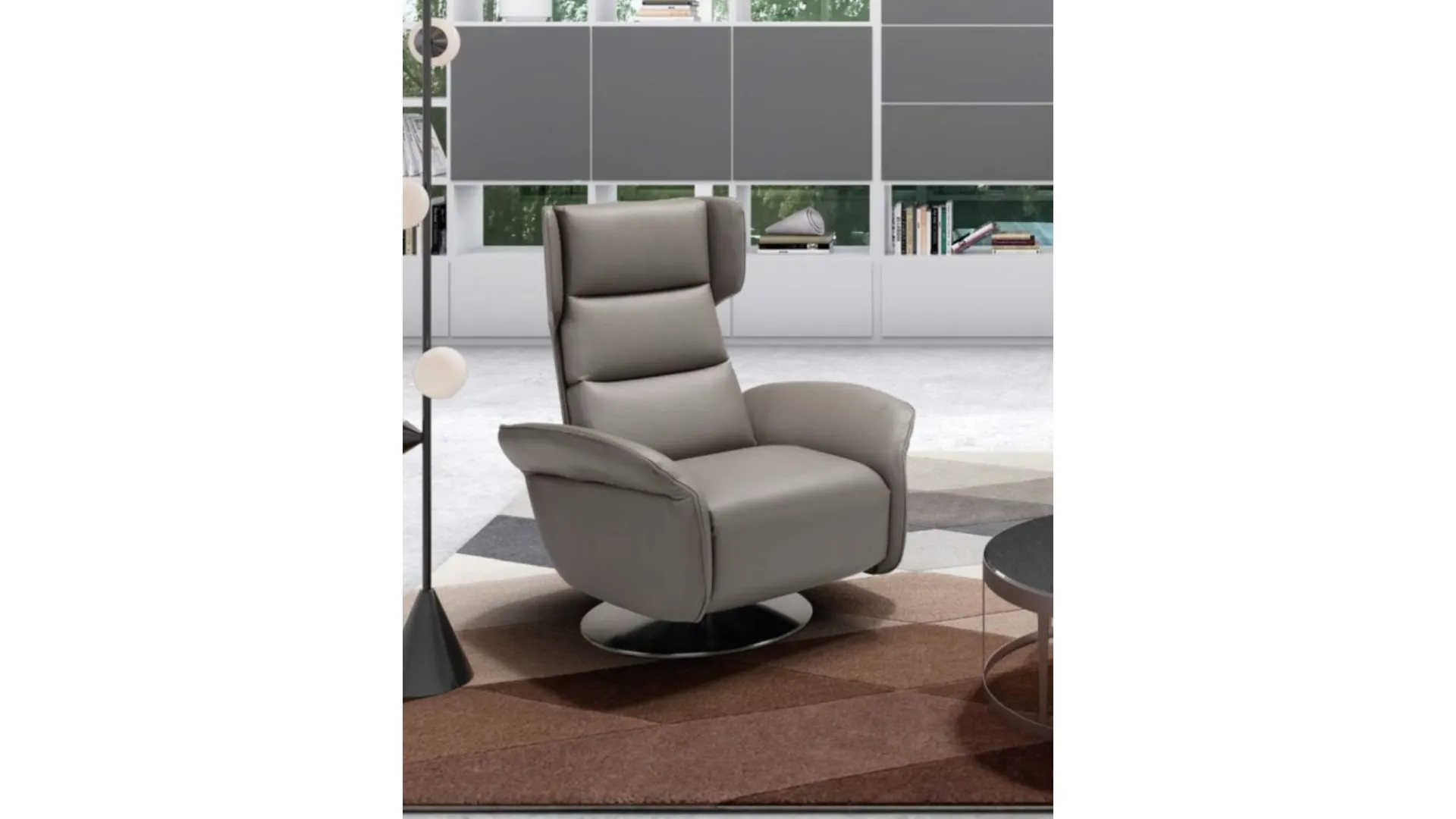 Poltrona relax con testiera regolabile Amsterdam Swivel di Spaziorelax