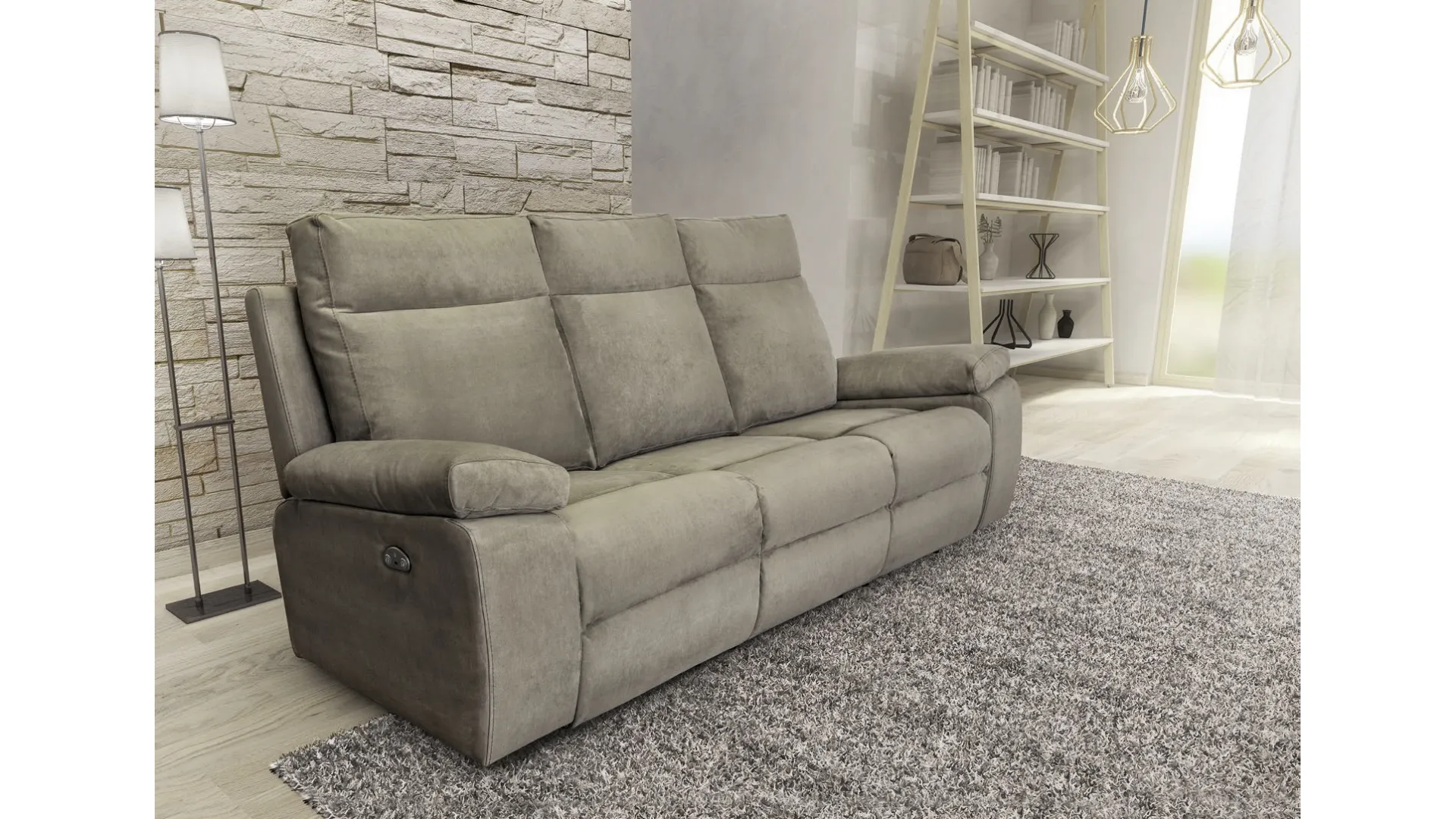 Divano lineare in tessuto antimacchia con movimento relax Urban Style SD200 di Imba Srl